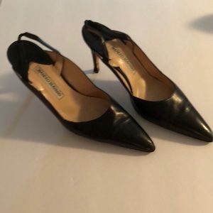 Manolo Blahnik size 39 black and brown sling back